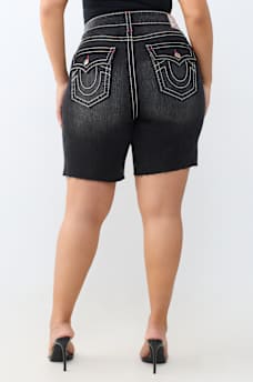 PLUS MIYA MID RISE BIG T FLAP BERMUDA SHORT 
