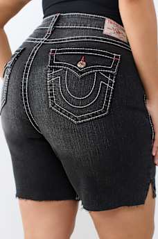 PLUS MIYA MID RISE BIG T FLAP BERMUDA SHORT 