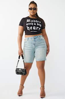PLUS MIYA MID RISE BIG T BERMUDA SHORT