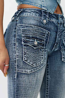 BECCA MID RISE RETRO POCKET FLAP BOOTCUT JEAN, image 4