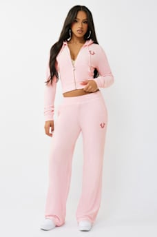 CRYSTAL HORSESHOE VELOUR SHRUNKEN ZIP HOODIE, image 3