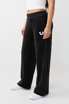 CRYSTAL MID RISE VELOUR STRAIGHT LEG SWEATPANT, image 3