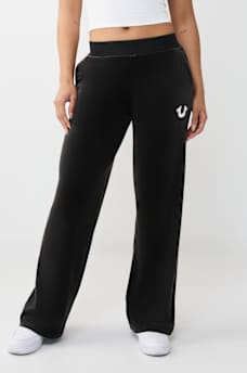 CRYSTAL MID RISE VELOUR STRAIGHT LEG SWEATPANT, image 1