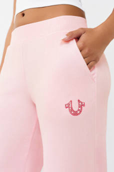 CRYSTAL MID RISE VELOUR STRAIGHT LEG SWEATPANT, image 4