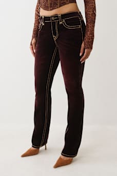 BILLIE MID RISE VELVET SUPER T STRAIGHT JEAN, image 4