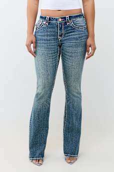 BECCA MID RISE SUPER T FLAP BOOTCUT JEAN