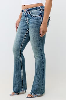 BECCA MID RISE SUPER T FLAP BOOTCUT JEAN
