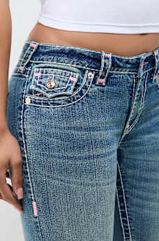 BECCA MID RISE SUPER T FLAP BOOTCUT JEAN