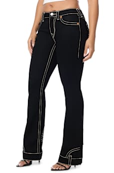 BECCA MID RISE UPSIDE DOWN FLAP BOOTCUT JEAN