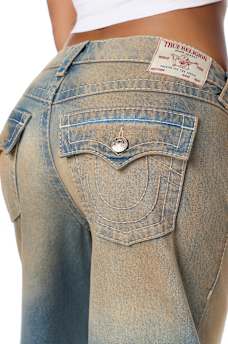 BOBBI MID RISE DESTROYED BIG T FLAP BAGGY JEAN