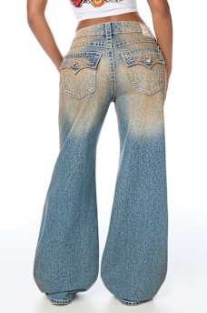 BOBBI MID RISE DESTROYED BIG T FLAP BAGGY JEAN