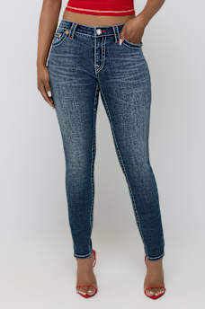 JENNIE MID RISE EMBROIDERED CURVY SKINNY JEAN