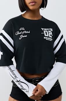 CRYSTAL JERSEY SPORTY TOP