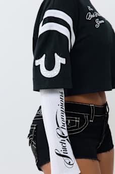 CRYSTAL JERSEY SPORTY TOP
