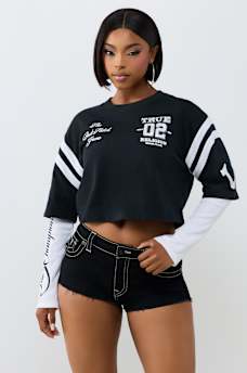 CRYSTAL JERSEY SPORTY TOP