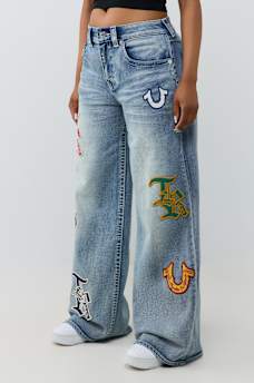 JESSIE MID RISE PATCH FLAP SUPER BAGGY JEAN
