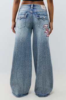 JESSIE MID RISE PATCH FLAP SUPER BAGGY JEAN