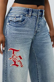 JESSIE MID RISE PATCH FLAP SUPER BAGGY JEAN