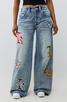 JESSIE MID RISE PATCH FLAP SUPER BAGGY JEAN