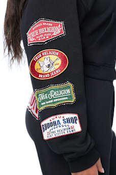 CRYSTAL RELAXED VARSITY ZIP HOODIE