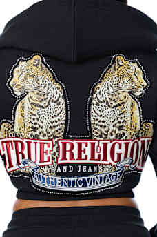 CRYSTAL RELAXED VARSITY ZIP HOODIE