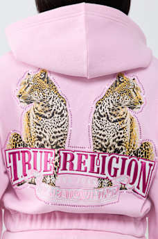 CRYSTAL RELAXED VARSITY ZIP HOODIE