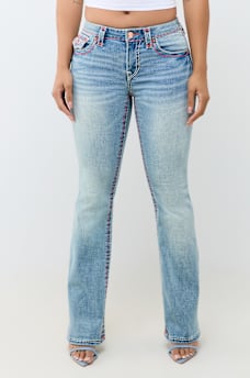 BECCA MID RISE SUPER T FLAP BOOTCUT JEAN