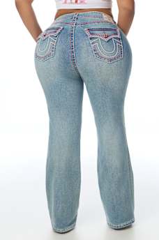 PLUS BECCA MID RISE SUPER T FLAP BOOTCUT JEAN