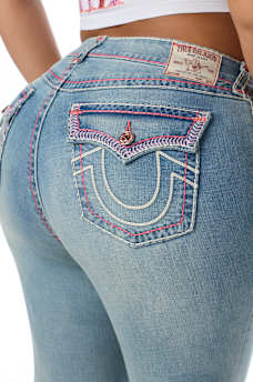 PLUS BECCA MID RISE SUPER T FLAP BOOTCUT JEAN