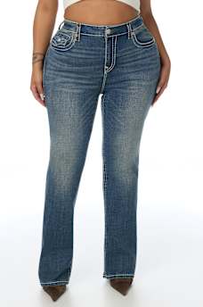 PLUS BILLIE MID RISE SUPER T FLAP STRAIGHT JEAN