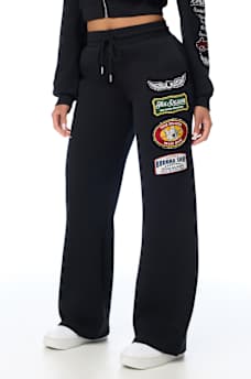 CRYSTAL PATCH MID RISE STRAIGHT LEG SWEATPANT