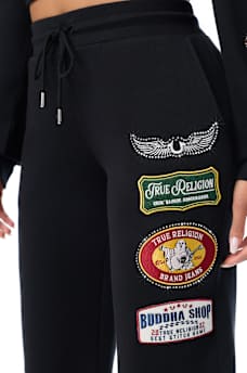 CRYSTAL PATCH MID RISE STRAIGHT LEG SWEATPANT