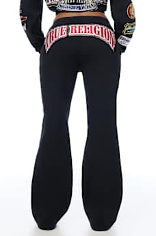 CRYSTAL PATCH MID RISE STRAIGHT LEG SWEATPANT