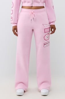 CRYSTAL PATCH MID RISE STRAIGHT LEG SWEATPANT