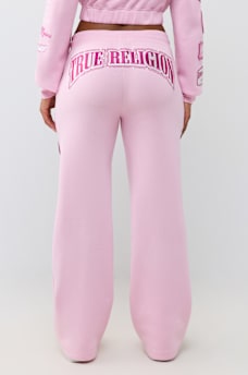 CRYSTAL PATCH MID RISE STRAIGHT LEG SWEATPANT