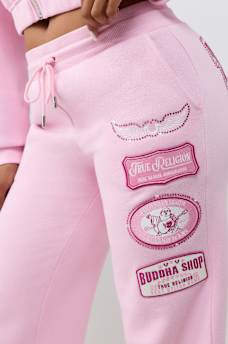 CRYSTAL PATCH MID RISE STRAIGHT LEG SWEATPANT