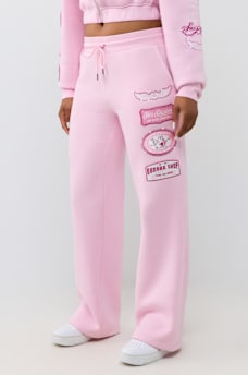 CRYSTAL PATCH MID RISE STRAIGHT LEG SWEATPANT