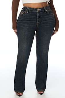 PLUS BILLIE MID RISE BIG T FLAP STRAIGHT JEAN