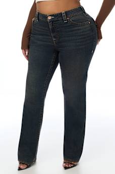 PLUS BILLIE MID RISE BIG T FLAP STRAIGHT JEAN