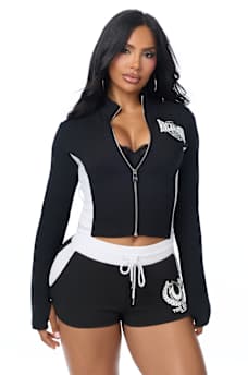 COLORBLOCK BABY TERRY ZIP UP