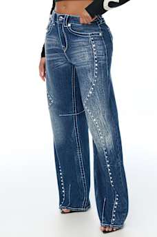 BAILEY MID RISE WESTERN BIG T FLAP BARREL JEAN