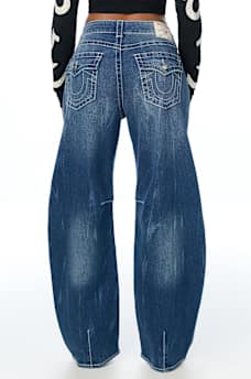 BAILEY MID RISE WESTERN BIG T FLAP BARREL JEAN