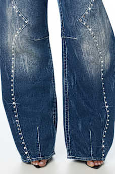 BAILEY MID RISE WESTERN BIG T FLAP BARREL JEAN