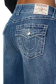 BAILEY MID RISE WESTERN BIG T FLAP BARREL JEAN