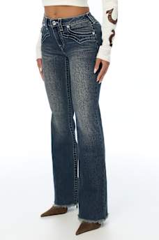 BECCA MID RISE WESTERN FLAP BOOTCUT JEAN