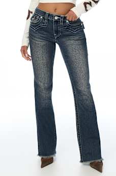 BECCA MID RISE WESTERN FLAP BOOTCUT JEAN