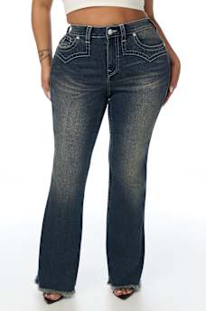 PLUS BECCA MID RISE WESTERN FLAP BOOTCUT JEAN