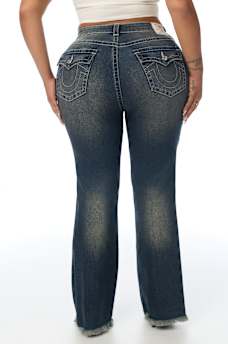 PLUS BECCA MID RISE WESTERN FLAP BOOTCUT JEAN