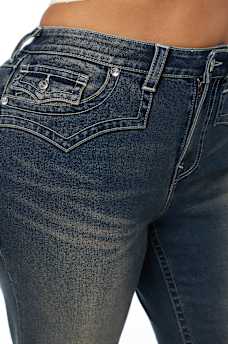 PLUS BECCA MID RISE WESTERN FLAP BOOTCUT JEAN