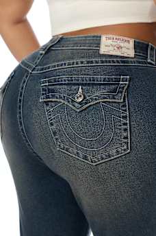 PLUS BECCA MID RISE WESTERN FLAP BOOTCUT JEAN